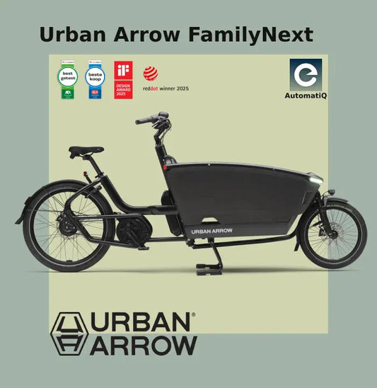 Urban Arrow FamilyNext advanced AutomatiQ black test winnaar beste koop 2025